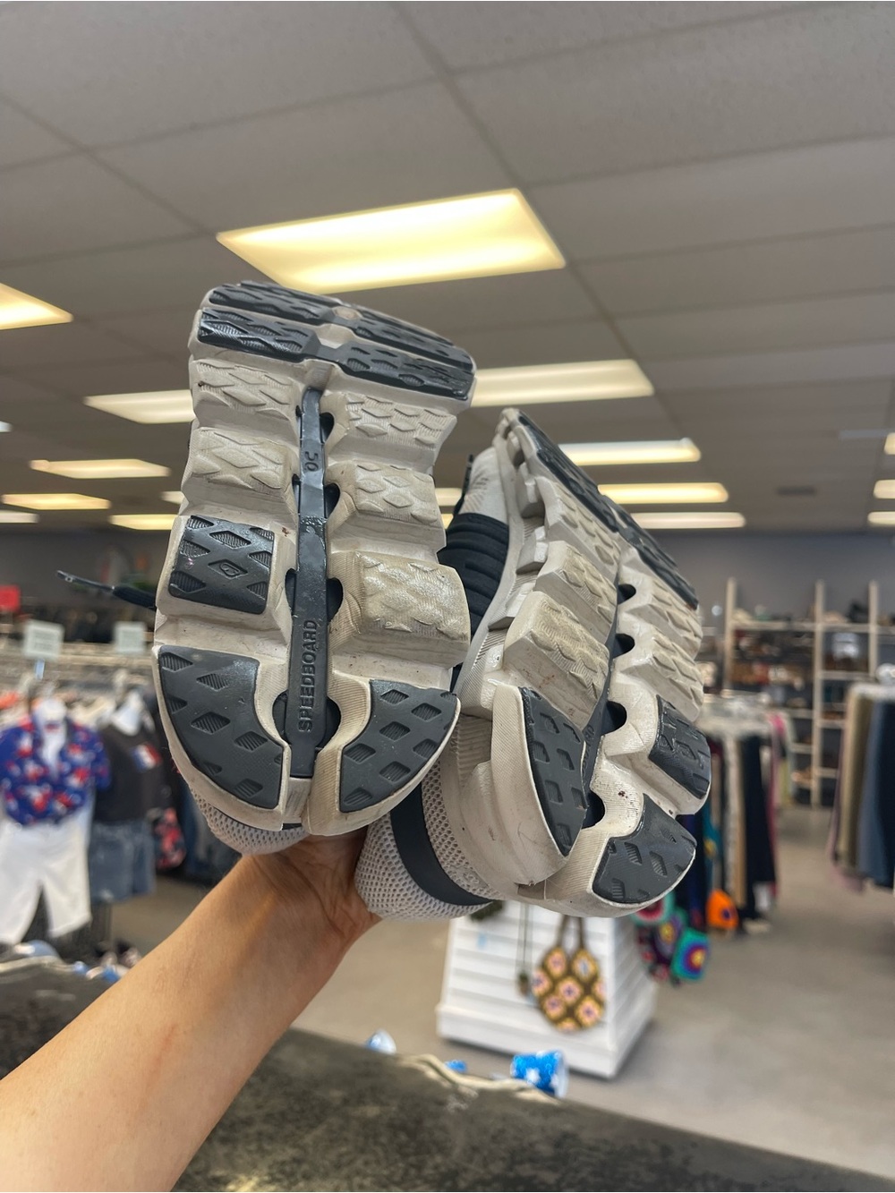 On Running Women's Cloud Sneakers in Light Gray and Black - Picture 10 of 12